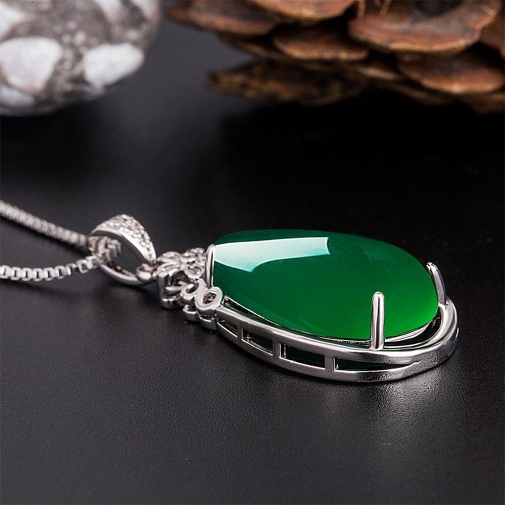 Křišťálový květ Waterdrop Jade přívěsek Stříbrný řetízkový náhrdelník Dámské šperky dárek