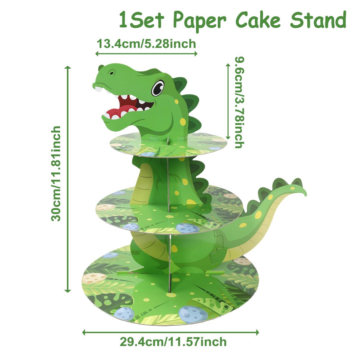 

Dinosaur Cupcake Stand Birthday Party Decoration Kids Boy Girl Dino Wedding Birthday Party Supplies Favors Baby Shower Decor 5 sets