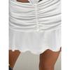 Low Waisted Slim Fit Ruffled Skirt Solid Color Low Waist Slim Fit Ruffled Skirt