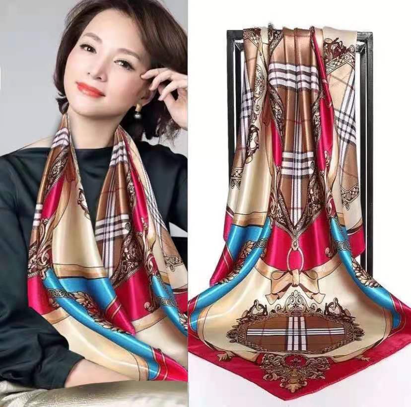 Hangzhou Silk 90 Square Scarves Silk Scarves Women Travel With Shirts Spring And Autumn Versatile Small Shawls