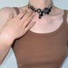 Crystal Rhinestone Beads Necklace Flower Clavicle Chain Choker Charm Gothic Necklace  Party