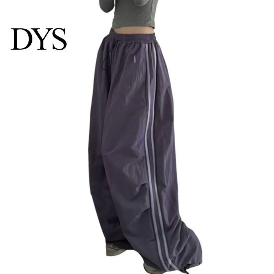 Weiche Bequeme Lässige Hosen Damen Cargohose Elastischer Bund Kordelzug Saum mit Taschen Seitenstreifen Weiter Beinschnitt Sport Streetwear
