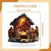 2D Flaches Weihnachtskrippenschild, Tischornament Sammlerstück Religiöses Geschenk Zuhause Heilige Familie
