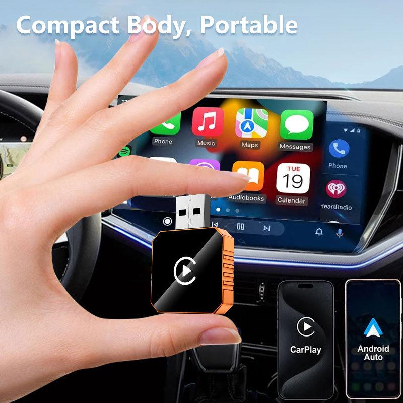 Wireless CarPlay Android Auto Adapter 2 in 1 AI Smart Box Mini USB C Smart Dongle for Car 5Ghz WiFi Stable Connection