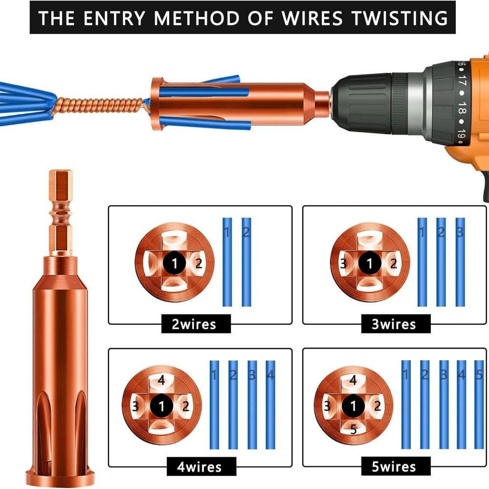 

Carbon Steel Stripping Winder 1/4 Bit Cable Connector Dedicated Wire Twister Not Easily Broken