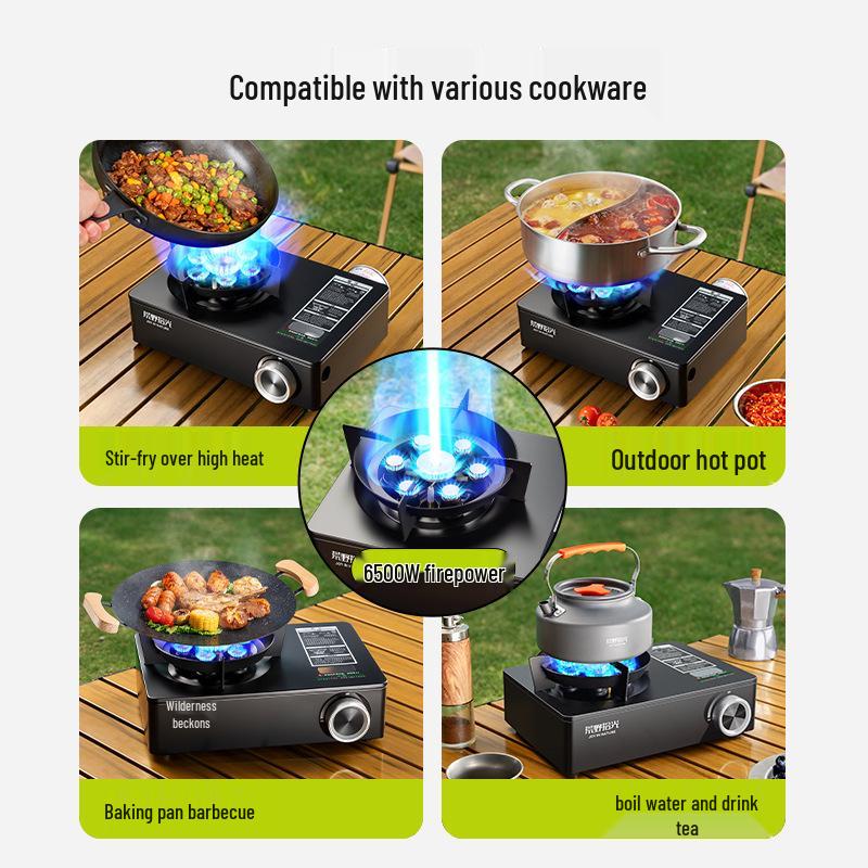 Windproof Portable Outdoor Butane Cassette Stove for Tea and Cooking
