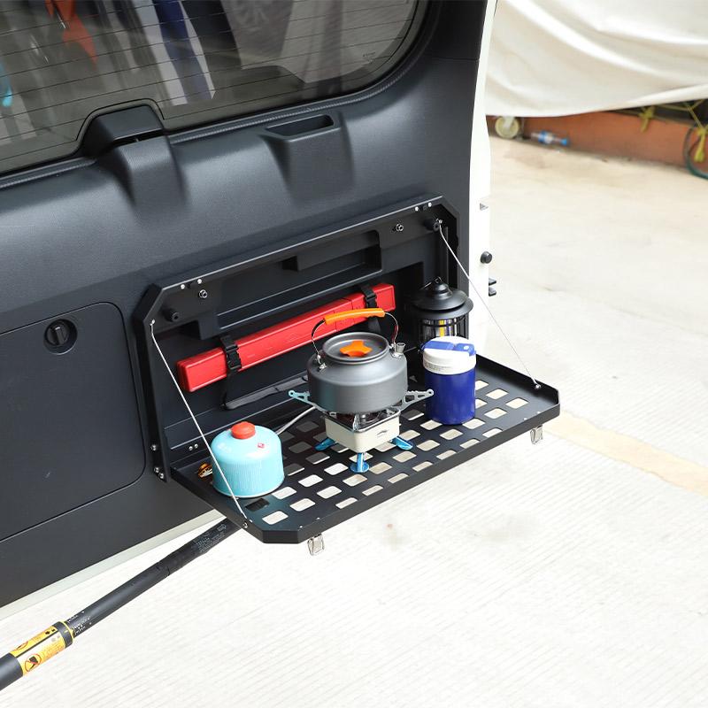 Aluminum Black Off-Road Travel Car Tailgate Table Back Door Foldable Shelf For Toyota Land Cruiser Prado FJ150 150 2010-2025