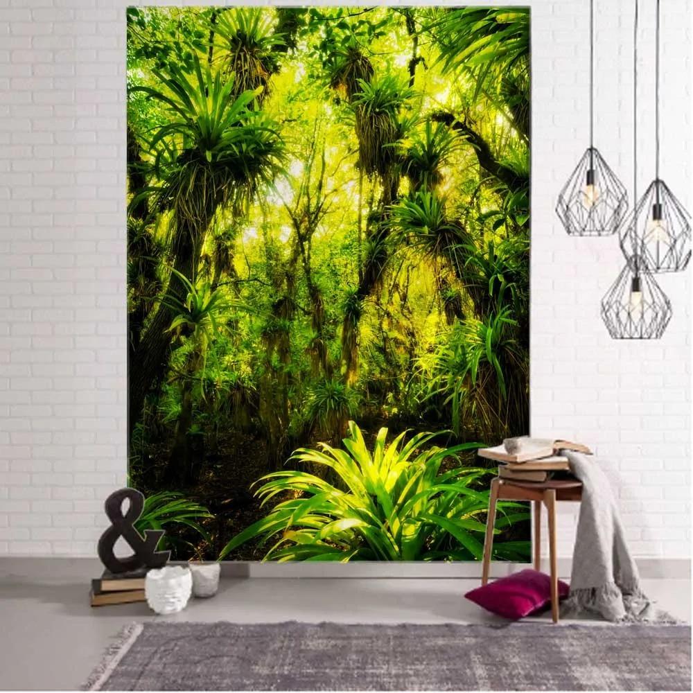 Tropical Plant Leaves Tapestry Jungle Palm Tree Wall Hanging Cloth Bohemian Psychedelic Room Wall Home Decor