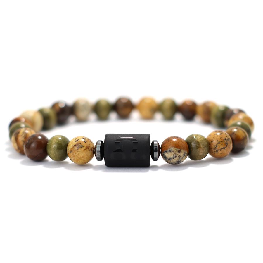 Twelve Zodiac Signs Beaded Bracelet Natural Hematite Tiger Eye Stone Braclet Men Women Buddha Beads Yoga Healing Couple Braslet