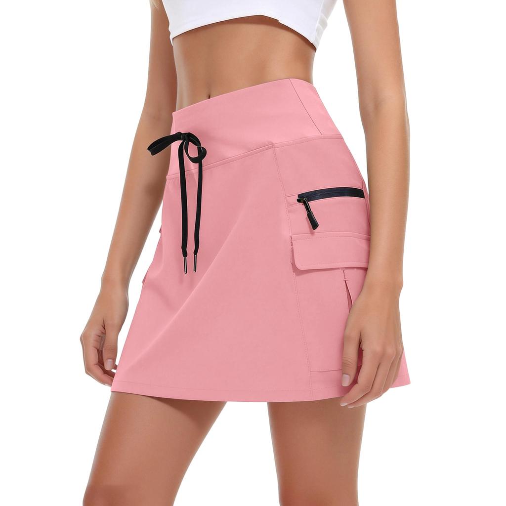 Hiking Skirt High Waisted Golf Dressy Casual With Zipper Pockets Workout Sport Quick Dry Skirts