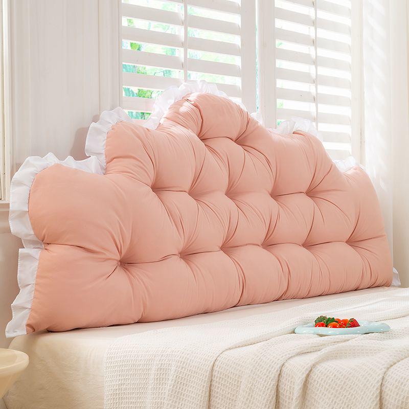 Removable & Washable Anti-Collision Bed Backrest Cushion with Ties - Large, Soft Support for Headboards