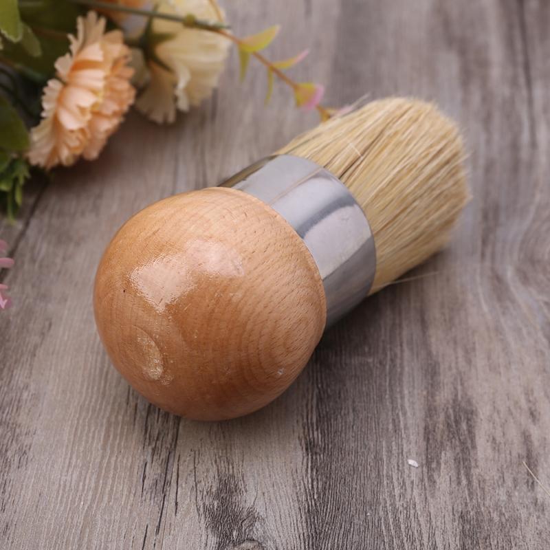 Round Chalk Paint Wax Brushes Wood Handle Natural Bristle Furniture DIY Tool for Painting, Waxing, DIY, Home Decor