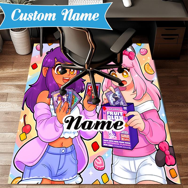 Tappeto Personalizzato Nome Aphmau Candy Adventure, Tappeto da Gioco, Tappetino per Camera da Letto Soggiorno Ingresso, Idea Arredamento Casa Regalo per Natale Compleanno