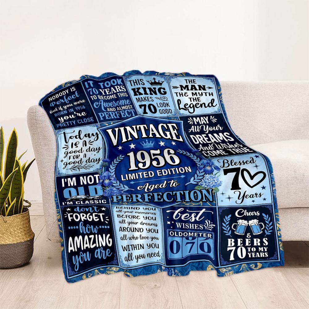 Vintage Celebration Blanket Soft & Cozy Perfect for Chair Office Chair Couch Four Seasons Multipurpose Playful Design Gift for Travel Home Birthdays