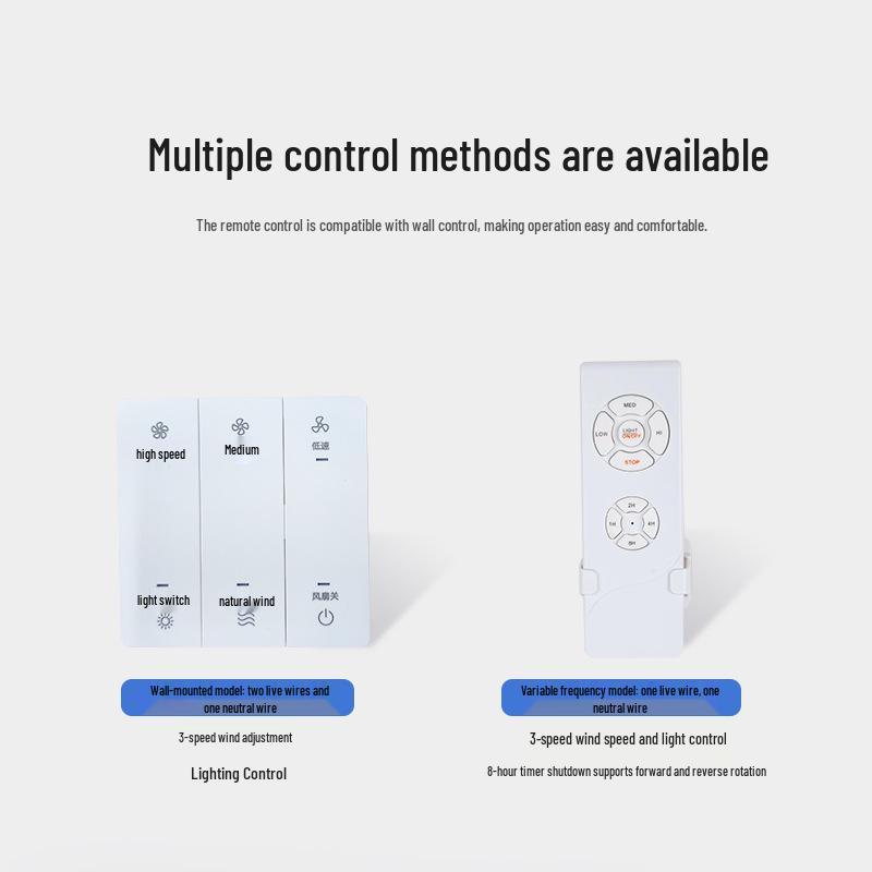 Nordic Minimalist LED Ceiling Fan with Remote Control for Living Room, Study, or Restaurant