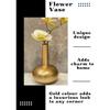 Metall-Blumenvase für Heimdekoration | Wohnzimmer Vintage-Dekor Antik (17 x 17 x 21 cm) (Glänzendes Gold)