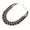 Vintage Choker Necklace Colorful Glasses Stone Necklace Fashion Crystal Necklace  for Women