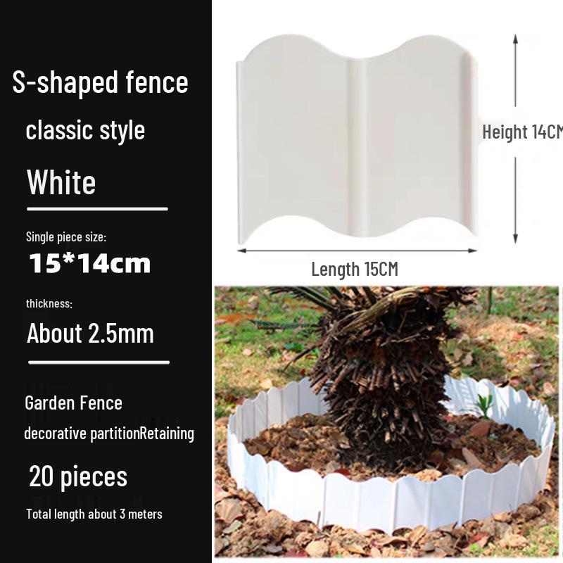 

Outdoor Garden Vegetable Enclosure: Plastic Edging for Flower Beds, Courtyard Borders, and Small Picket Fence Isolation.