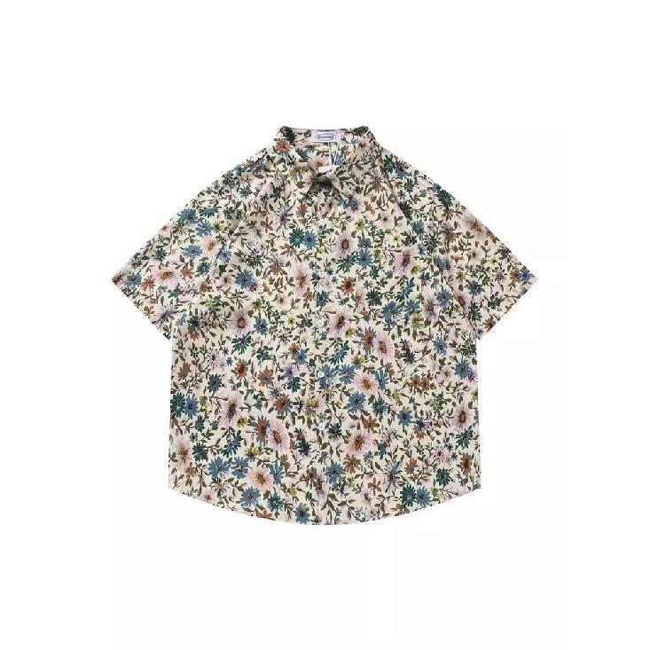 

Cuban Collar Thai Beach Floral Shirt Short Sleeve Summer Ice Silk Southeast Asian Clothing Island Vacation Men s Beach Outfit 3XL