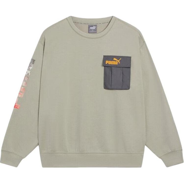 

Puma Свитшот с логотипом, свободный, с длинным рукавом, мужской, серый 539699-03 L
