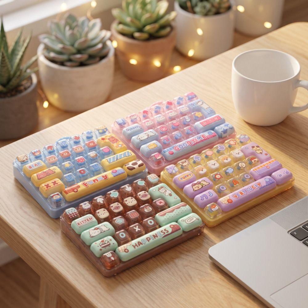 26-Key Decompression Button Toy Cute Design Keyboard Keychain Desktop Decoration