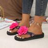 Fashion 2025 Brand Ladies Shoes Pinch Toe Women's Slippers Fashion Floral Daily Summer New Plus Size Light Best Seller Flat Slippers