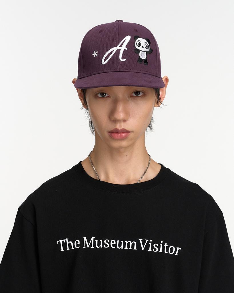 THEMUSEUMVISITOR Panda Embroidery Cap (Violet)