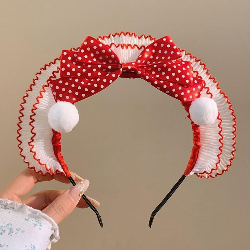 Lolita Red Polka Dot Bow Headband - Soft Girl Princess Style
