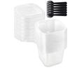Bakery Takeout Dessert Cups, Clear Square PET Vessels with Close-Seating Covers, Set of 50 for Individual Custard, Fruit, and Cream Servings