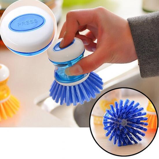 Multifunctional Automatic Soap Dispensing Pot Brush Kitchen Cleaning Scrubber Household Tool