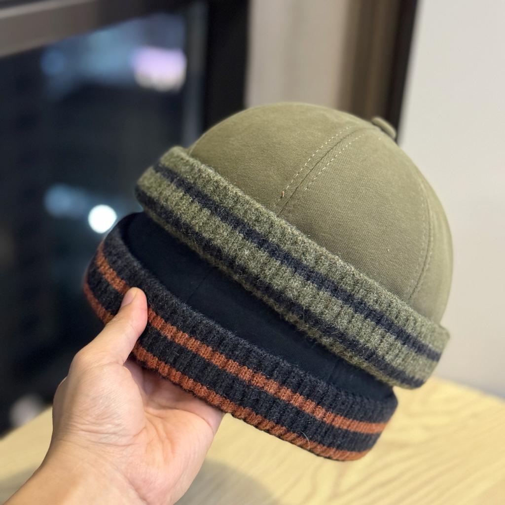 Korean Style Knitted Retro Melon Skin Hat for Men and Women in Autumn and Winter Hip Hop Yuppie Street Kittens Versatile Baotou Landlord Hat