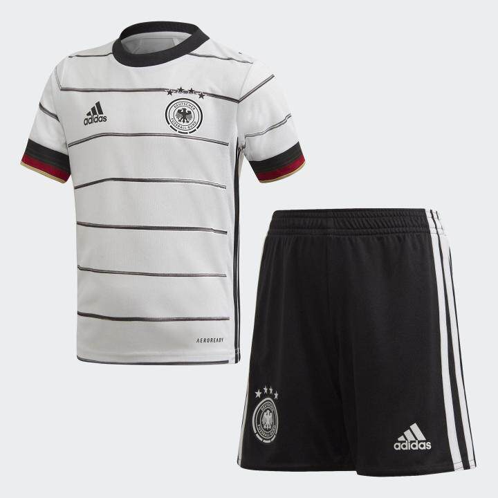 

Adidas 2020 Кубок Европы Немецкая команда Домашний комплект для маленького мальчика Болельщик Футболка с коротким рукавом и шорты FS7594 98