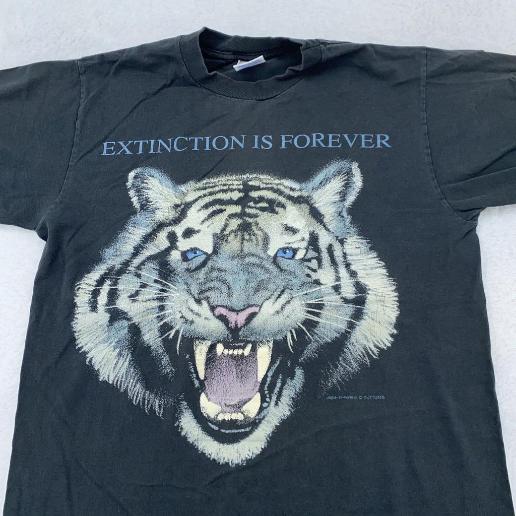 Vintage Tiger Extinction Is Forever Shirt Mens Small Animal Graphic 90s Tee