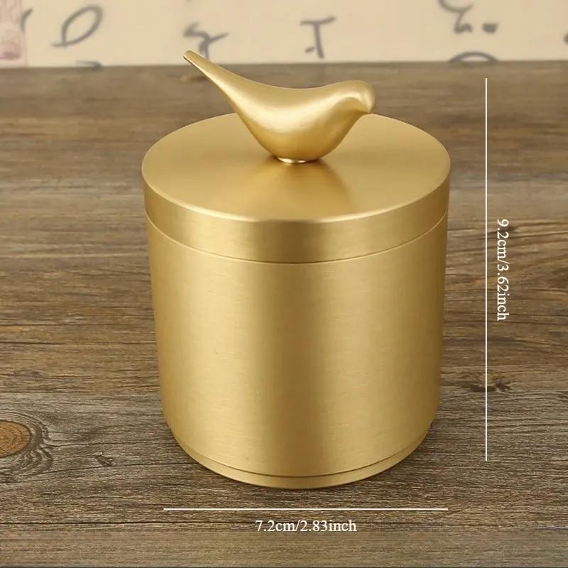 Bird brass covered ashtray,retro metal windproof ashtray,ashtray storage container suitable for office tea tables,car ashtrays