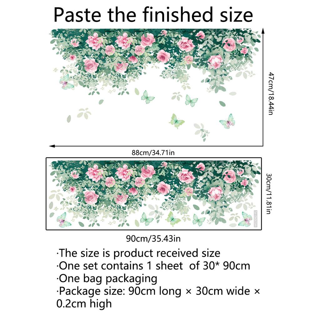 Green Leaf Wall Decals Plant Flower Butterfly DIY Removable Wall Stickers Peel And Stick Art Wallpaper For Living Room