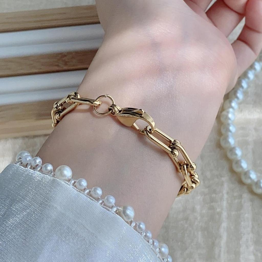 Ceas brățară cu lanț pătrat aur vintage pentru femei SUNLIFEX