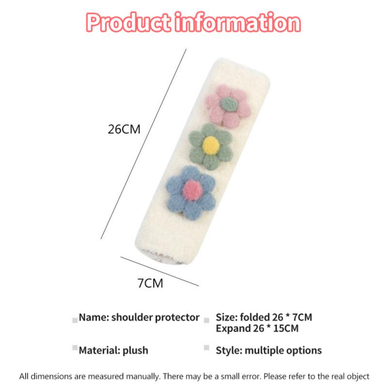 Styling Soft Plush Flowers Car Seat Belt Cover Shoulder Strap Harness Cushion Artificial Lamb Auto Seatbelt Shoulder Pad New