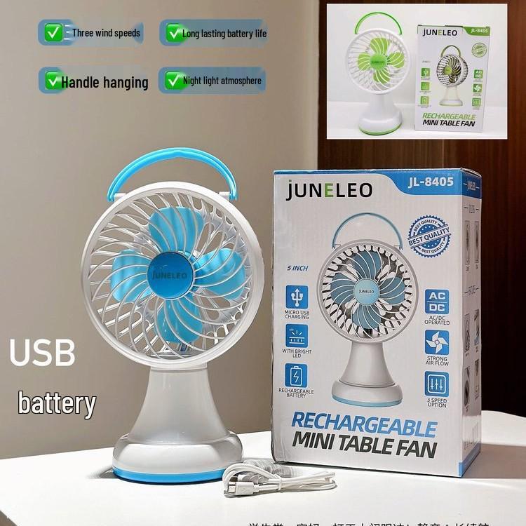 USB Clip-On Silent Portable Mini Fan: Compact Handheld Desk Fan for Strong Wind Power 15CM