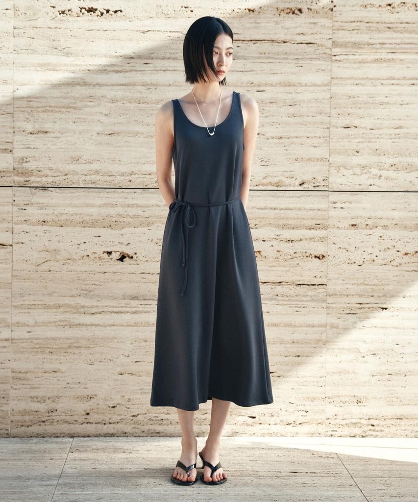 Siyajyu Sia8040 Comfortable Daimaru Long Dress_Charcoal