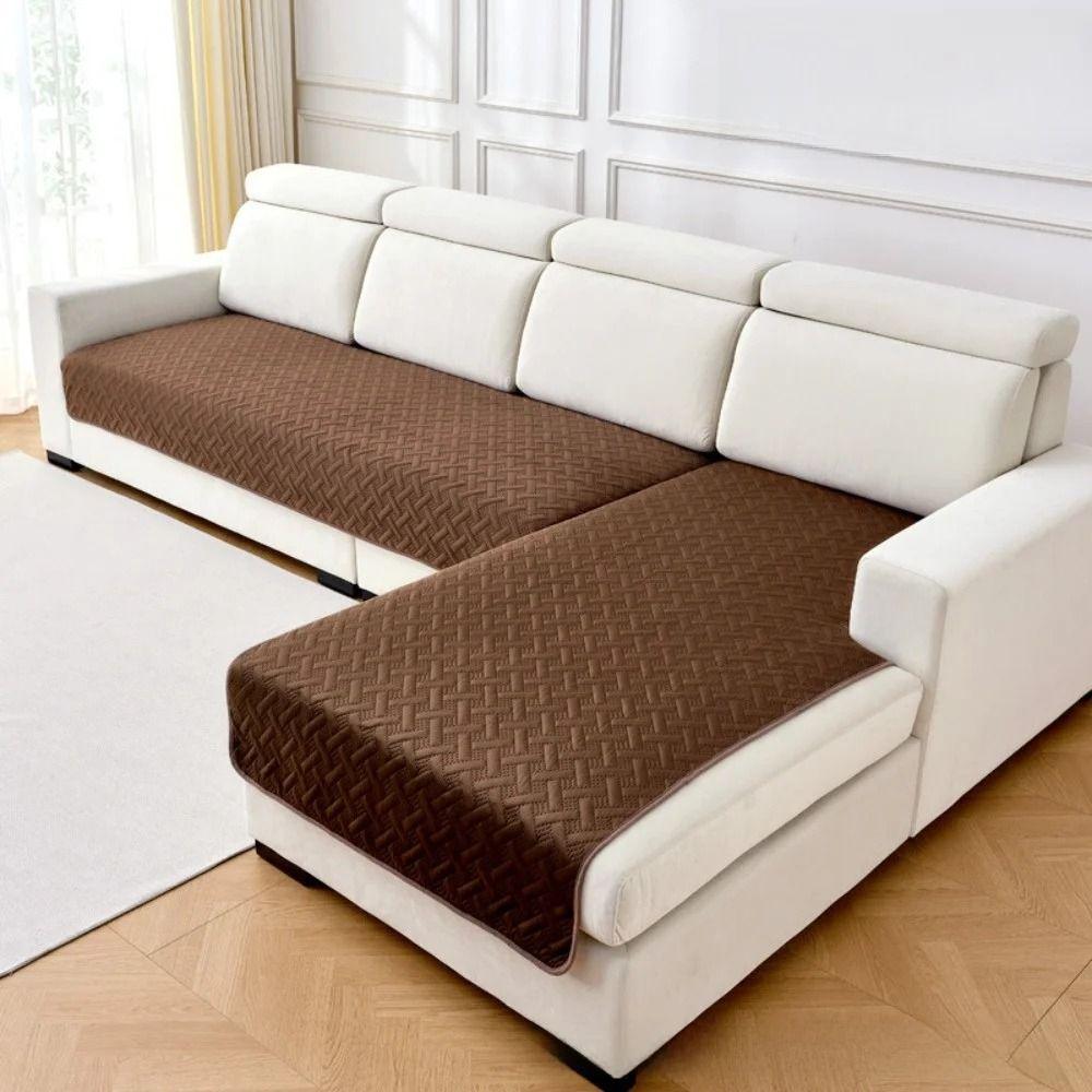 Non-slip Design Dutch Velvet Sofa Cover Striped Pattern Anti Slip Full Cover Sofa Cover Dirt Resistant Stretch Fabric