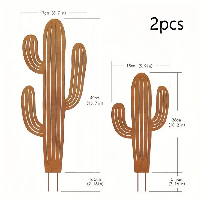 

Outdoor Cactus Wrought Iron Garden Art Stake – Metal Craft Potted Plant Decoration