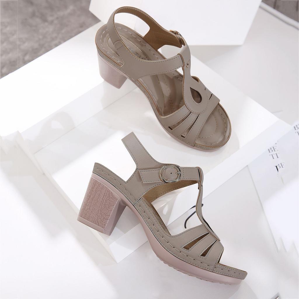 Mote Dames Fritidssko Pustende Høye Hæler Utendørs Fritidssandaler