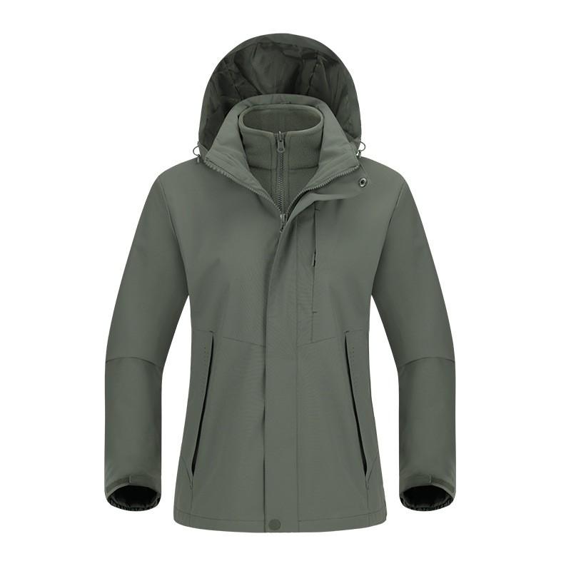 Men Women 3-in-1 Waterproof Windproof Hiking Jacket With Removable Fleece Liner Camping Outdoor Travel