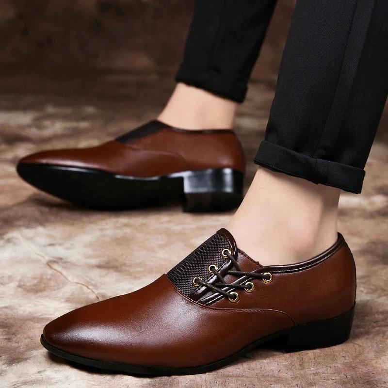 2025 Neue Herrenlederschuhe, Hochzeit Herrenkleiderschuhe, formelle Business-Casual Herrenbüroschuhe, große Größen 38-48