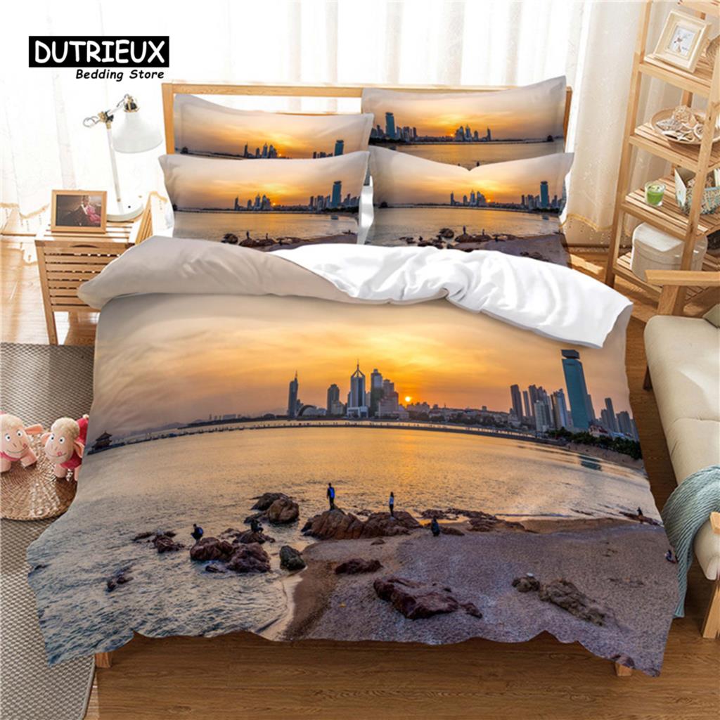 Beautiful Scenery Duvet Cover Set, Fashion Bedding Set, Soft Comfortable Breathable Duvet Cover, For Bedroom Guest Room Decor