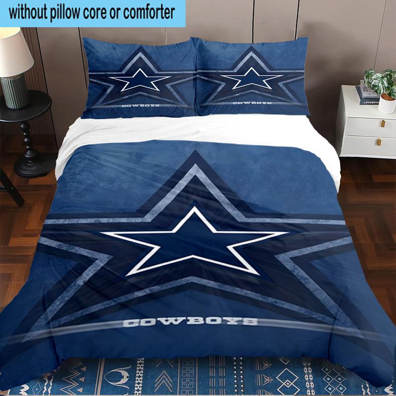 Cowboys Team Logo 3PCS Bedding Set 2D Printing (Includes 1 Duvet Cover + 2 Pillowcases Coreless), Bedroom decor,Fan Gift
