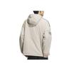 adidas Originals Logo Embroidered Reversible Hooded Cotton Jacket Men Tops Beige IU4786