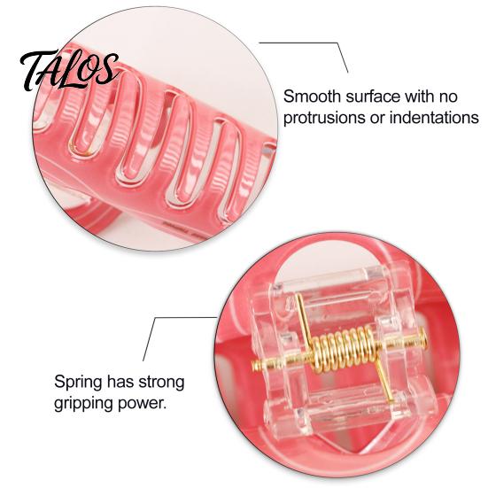 Childlike Stationery Hair Claw Thick Built-in Spring Claw, Transparent Soft Acrylic Shower with Frog Shaped Curved Anti-Slip Teeth, Cartoon Style Clip
