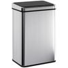 40L Sensor Bin with Soft-Close Lid, Stainless Steel Automatic Touchless Motion Sensor Kitchen Bin, Silver Tone