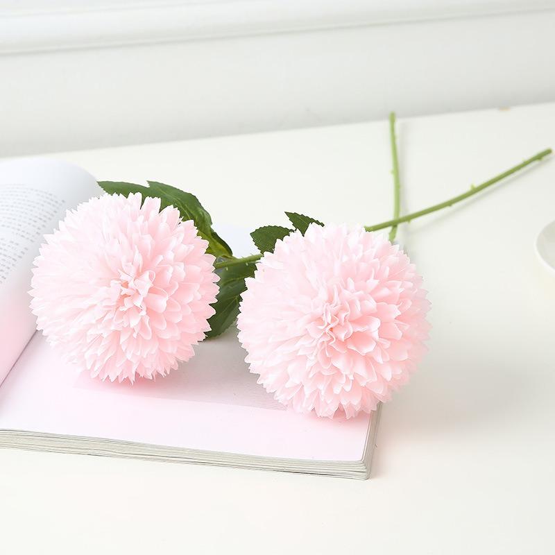 10 Pcs Artificial Chrysanthemum Ball Silk Flowers Flowers for Bride 52cm Single Stem Chrysanthemum for Wedding Bouquets Party Home Garden Decor